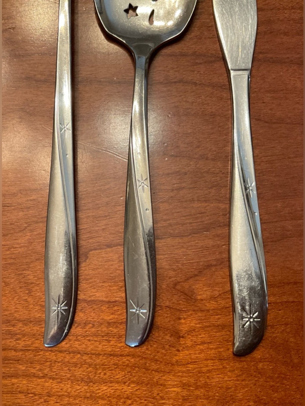 Mid-Century Twin Star Silverware set of 3 - Picture 4 of 9
